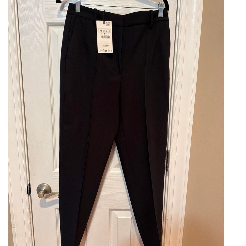 Zara Black Tailored Trousers, Size M NWT 65A-926